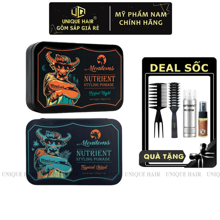 Sáp vuốt tóc Menitems Perfect Night, Tropical Wind , Sáp dưỡng tạo kiểu ...