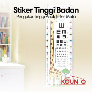 Dekorasi Wallpaper Sticker Dinding Grow Up Dekorasi Stiker Pengukur Tinggi Badan Anak Karakter Hewan Lucu