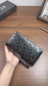 AE2026 New mens zipper wallet with a high-end feel diamond pattern long clutch bag large capacity phone and coin purse