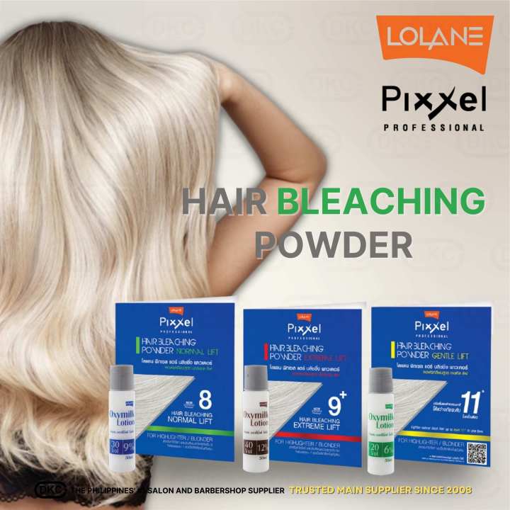 Lolane Hair Bleaching Powder Set 15g Small Pack 50ml Oxydant, Hair