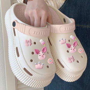 LHSunday ลดวันเดียว รองเท้าแตะแบบสวม สไตล์น่ารักแบบใหม่ ติดตัวการ์ตูนสุดคาวาอี้ น้องมี 5 สีโทนมินิมอล เอาใจสายตัวแม่แฟชั่น พื้นหนา ใส่สบาย ยางนิ่ม ราคาสบายกระเป๋ามากเวอร์