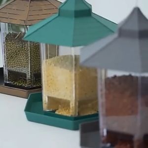 AP AIMAYAPET Automatic Bird Feeder Hanging Food Hexagon Shaped Large Capacity Wild Bird Feeder with Hang Rope Garden Decor