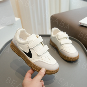 BEABA BABIES Black Shoes For Kids Boys Casula School Formal Comfortable Low Top Neutral Colors With Ball Design