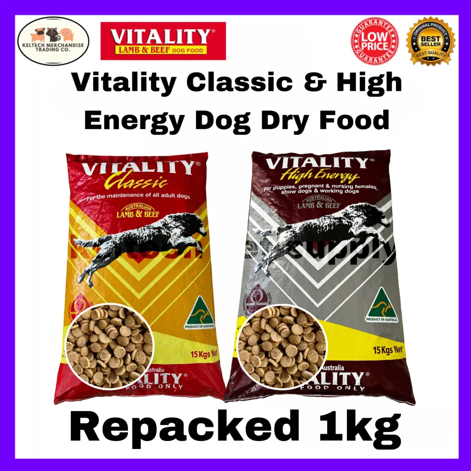 Vitality Classic and High Energy Lamb Beef Dog Dry Food Repacked