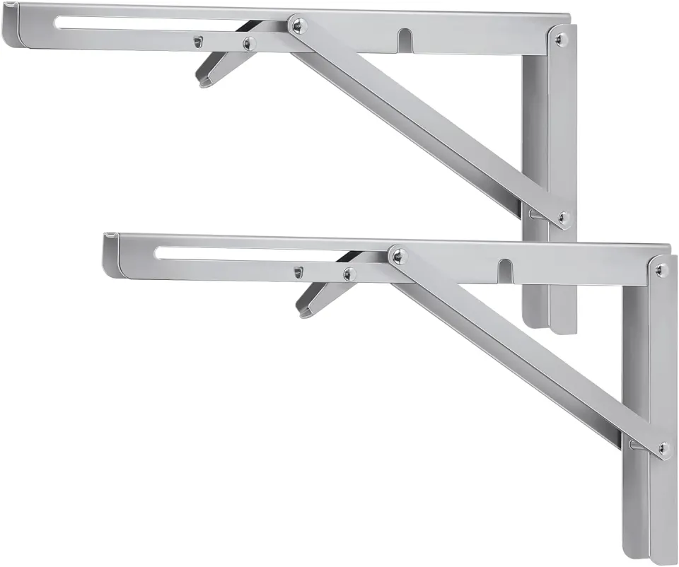 Buy TORACK 24\" Folding Shelf Brackets Heavy Duty Stainless Steel Shelf...