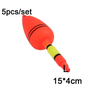 CHUN053634 5pcs/set Bobber Plastic Fishing Night Float Eva Foam Light Stick Ball Boia