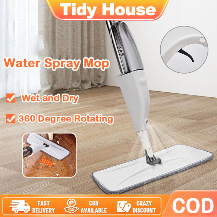 Tidy House Water Spray Mop with 360 Degree Rotating 38cm Superfine ...