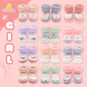 (SNI) Kaos Kaki Baby 0-12 Bulan Lembut Bahan Wol Hangat / Export High Quality New Born Newborn Baru Lahir 0-3 3-6 6-9 6-12 Month Anak Laki Perempuan Perlengkapan Baby Socks Kaoskaki Winteku Alinkidos