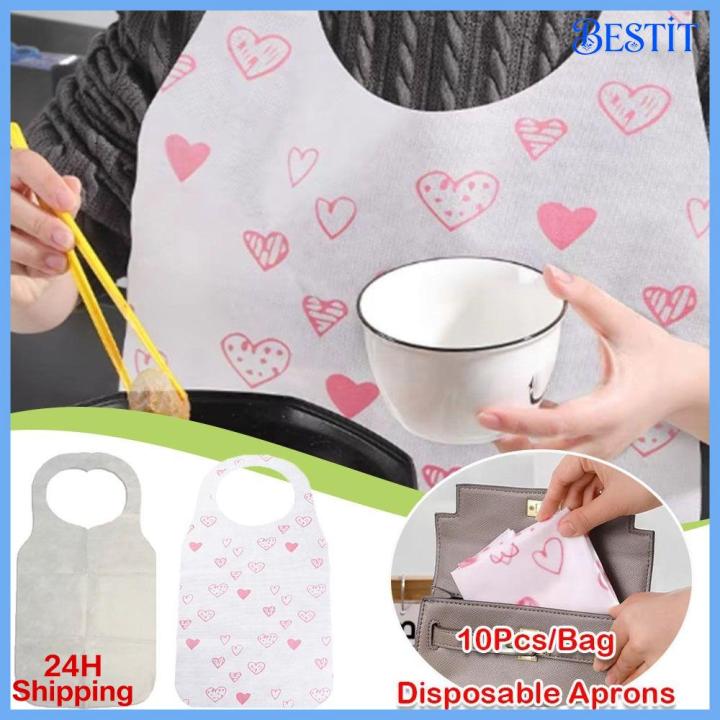 BESTIT%2010Pcs/Bag%20Heart%20Printed%20Disposable%20Aprons%20Anti-fouling%20Oil-proof%20Cooking%20Apron%20Portable%20Non%20Woven%20Bib%20Restaurant%20Home%20Supplies%20-%20Image%202