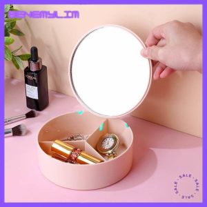 BENEMYLIM Korean Style Cosmetic Mirror Jewelry Box Storage Box Make Up Storage Box Case Desktop Storage Box