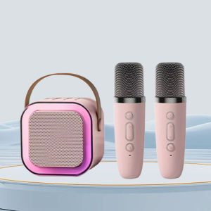 [COD]Mini Speaker Bluetooth Karaoke Wireless Speaker 2Mic 1 Set Karaoke Speaker KTV Cute Full Bass Wireless Karaoke