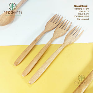 SENDOK GARPU KAYU JATI MAHONI SONOKELING PANJANG 19 CM UNIK