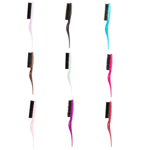 Teasing Boar Bristle Hair Brush for Women Comb with Rat Tail Pick Edge Control Backcombing Hair Care Styling Tool