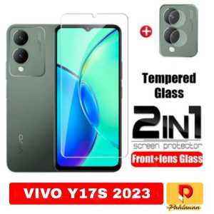 PROMO PAKET 2 IN 1 Tempered Glass VIVO Y17S 2023 / VIVO V25 5G / VIVO V25E 2022 Anti Gores Kaca Clear