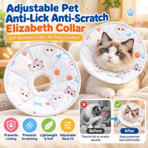 Adjustable Pet Elizabeth Collar Dog Cat Recovery Cone Anti Scratch Lick Protection Soft Comfortable Pet Neck Care Collar