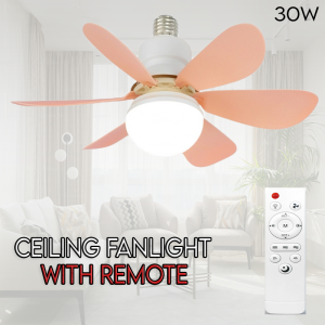 (P) Ceiling Fan Light 6 blade Small Ceiling Fan with 3-Speeds Dimmable Ceiling Fan with Lights30W 16.5