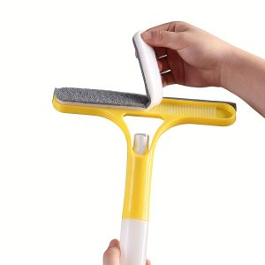 3-in-1 & Mirror Scraper with Removable Microfiber Cloth - Heavy-Duty Plastic Bathroom Window Cleaner Door Scraper and Wiper - No Electricity Needed Ideal for Home Use
