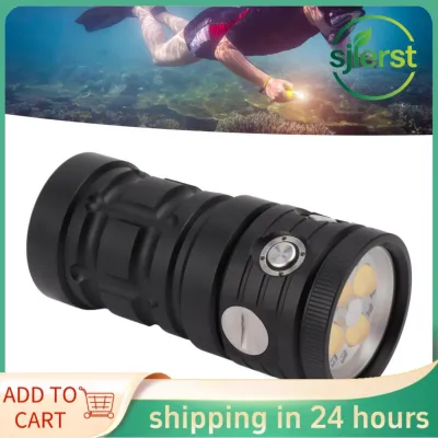 sjlerst Đèn pin lặn IPX8 Chống nước Nhiệt độ màu 6000K Hợp kim nhôm Đèn pin lặn LED 18000LM cho 100M Hoạt động dưới nước
