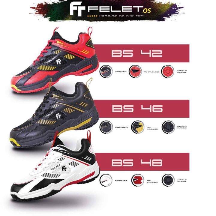 FELET LATEST Badminton Shoes Kids Kasut Badminton Sport Shoes 100