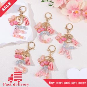 [COD] A-Z Dreamy Sequin Letters Keychain For Women Tassel Butterfly Pendant Initial Keyring Purse Suspension Bags Charms Car Key Chain