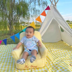 [ Genius Baby House ] Embroidery Add Name Baby Cushion Sofa Chair Hand Made T3993