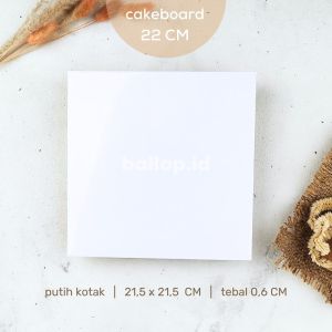 [10 PCS] CAKEBOARD 22 CM Alas Tatakan Papan Kue Tart Pudding Roti Kotak Box Square Round Bulat Cake Board Putih Emas Kraft Gold Marble