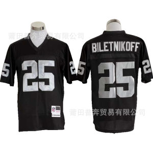 นักรบ 34#Jackson NFL ชุดฟุตบอลอเมริกันแบบย้อนยุค ปักลายตาข่าย 12#75#77#