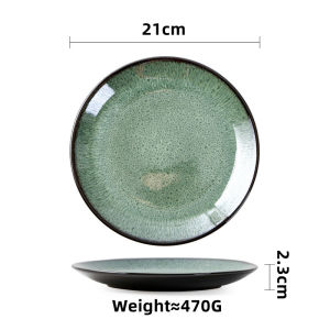 OMK American style Dinnerware Set Dinner Plate Salad Bowl Mug Coffee Cup Home Ceramic Tableware Green Starry Sky Series