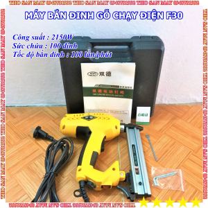 Máy Bắn Đinh Gỗ F30 Chạy Điện (2150W) - Bắn Khỏe Gọn Nhẹ Tiện Dụng - Hộp 5000 Đinh Gỗ F30 - Bảo Hành 6 Tháng - Thợ Săn Máy Ngon