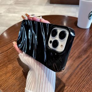 CrashStar Irregular Wavy Glossy Silicone Soft Fashion Phone Case For iPhone 17 16 15 14 13 12 11 Pro Max Air XS XR X 8 7 Plus + SE 2020 Solid Color Simple Phone Casing Shockproof Phone Cover Hot Sale