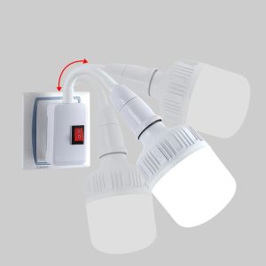 NG MALL E27 Base Lamp Holder LED Light Bulb Socket Adapter with On/Off Switch US Plug 360 Degree