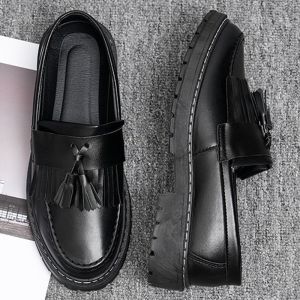Size 39-44 Leather Shoes for Mens Business Versatile Breathable British Style Casual Fashion Leather Shoes Work Shoes