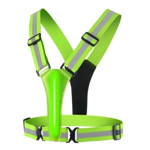 PANE5 USB Rechargeable LED Reflective Vest Adjustable Waist/Shoulder High Visibility Reflective Safety Jacket Safe Reflective Strap Running Gear Jogging