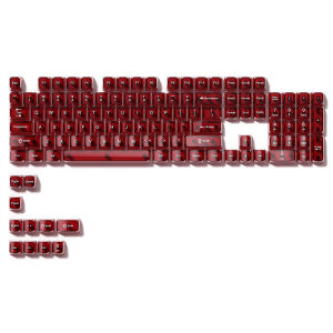 WOMIER 115 Keys Black Transparent Clear Keycaps Crystal Ceramic PC Keycap RGB Shine Through Key cap MDA Profile for MX Switch Keyboard