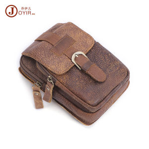 Cross-border best-selling vintage mens genuine leather outdoor waist bag casual multi-functional bag top-layer cowhide mens bag phone bag