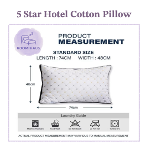 𝐑𝐎𝐎𝐌𝐈𝐇𝐀𝐔𝐒 𝟓 𝐒𝐭𝐚𝐫 𝐇𝐨𝐭𝐞𝐥 𝐂𝐨𝐭𝐭𝐨𝐧 𝐏𝐢𝐥𝐥𝐨𝐰💜 Microfibre Cotton Neck Supportive Cooling Soft Bantal Tidur Piping Washable Case