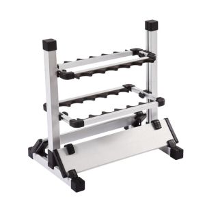 OKKFINE Aluminum Alloy Fishing Rod Rack Wall Mount 12 Grid Capacity Fishing Pole Stand Sturdy Freestanding Design Fishing Rod Organizer For Fishing Enthusiasts