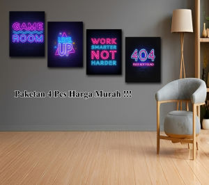 Hiasan Dingding Poster Kayu MDF Light Art Hiasan Dinding Ruang Tamu Kamar Walldecor Dekorasi