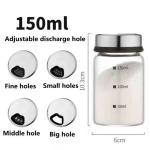 Glass Spice Jars Organizer Seasoning Condiment Bottle Containers Glass Salt and Pepper Shakers Storage Holder Kitchen Supplies