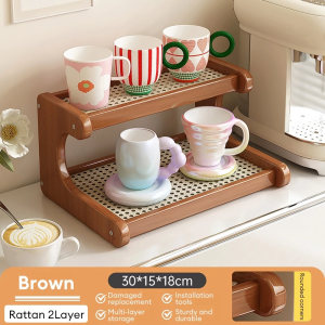 🚀24-Hour Delivered🚀Table Storage Rack Wooden Double-Layer Table Shelf Bedroom Living Room Balcony Storage Rack