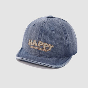 หมวกแบบมีลิ้นเป็ดปีกนุ่มของเด็กมีความสุข6-24Months เด็กแบบแฟชั่นหมวกคาวบอยผ้ายีนส์สีน้ำเงินสำหรับเด็กทารกหมวกเบสบอลมีกระบังหน้าของเด็กผู้ชาย