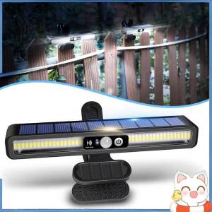 Solar LED Light with Clips Outdoor Waterproof Solar Fence Lamp Household Street Garden Wall Light