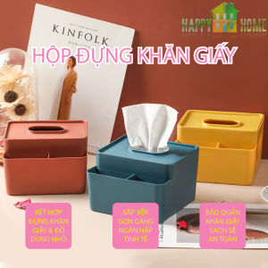 Hộp Đựng Khăn Giấy Để Bàn Có Ngăn Để Đồ Đa Năng
