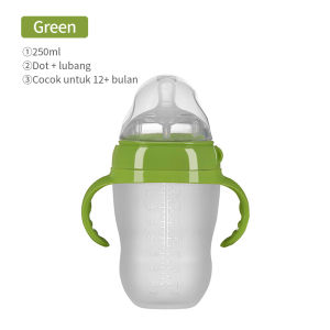PIKO Bello botol susu bayi / botol bayi leher lebar dengan pegangan & jerami