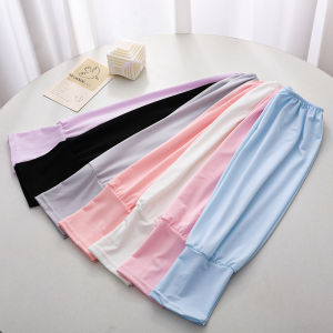 New solid color ice silk sunscreen sleeves womens summer thin loose arm sleeves cycling sleeves driving travel sleeves