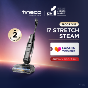 【NEW】Tineco Floor One i7 Stretch Steam Cordless Wet Dry Vacuum Cleaner | 25 kPa | 160°C HyperSteam | 80 mins Runtime