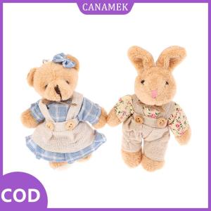 CANAMEK✨ Dễ thương mặc quần áo gấu Đồ chơi sang trọng phim hoạt hình thỏ Mặt dây chuyền mềm nhồi búp bê Keychain Ba lô xe Túi Chìa Khóa Vòng trang trí Kid Quà Tặng