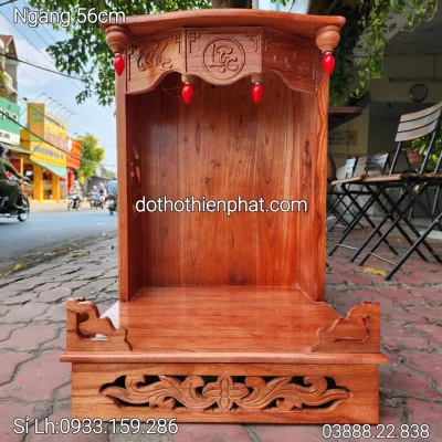 Bàn thờ thần tài ông địa gỗ xoan ngang 56 cm rẻ nhất thị trường