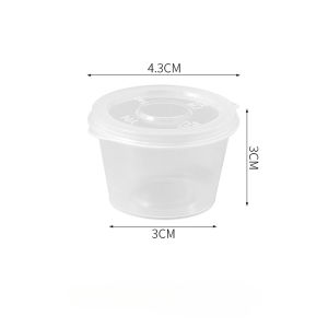 50pcs 1oz/2oz/4oz Disposable Plastic Cups with Lids Sauce Container Jello Shot Cups Souffle Cups