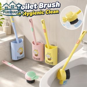 Purrhappy Wall Mounted Toilet Brush Silicone Head Disposable Refill Set Hygienic Bathroom Cleaning Tool